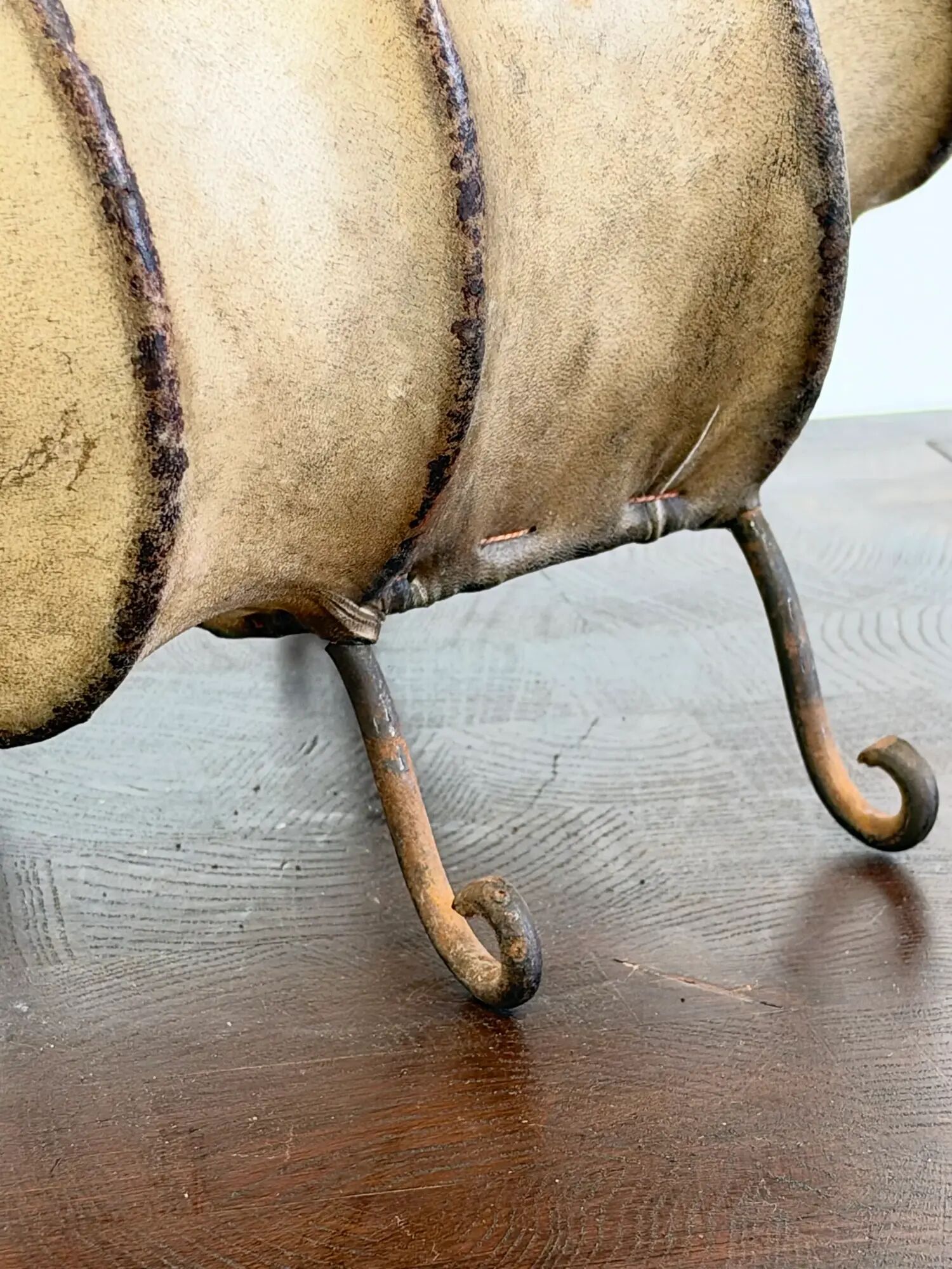 Vintage rawhide swirl table lamp with organic design