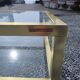 Table basse Pierre Vandel en métal doré brossé années 70