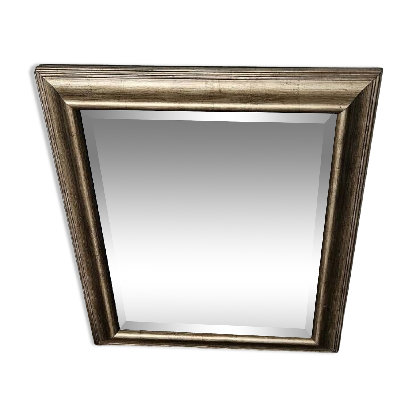 Beveled mirror under gold frame