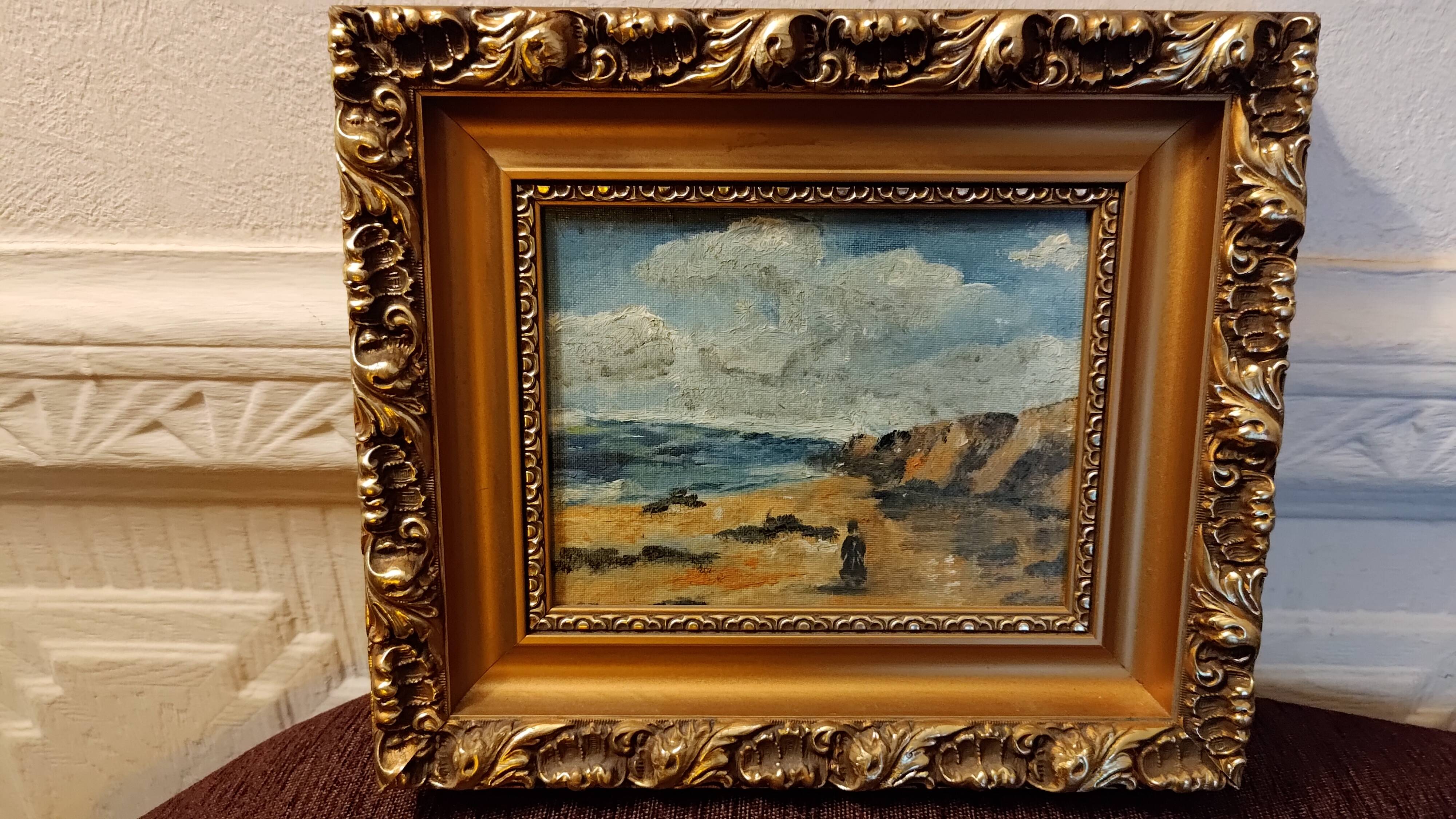 coastal painting oil on masonite