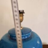 Antique Blue Glazed Ceramic Baluster Lamp Italy