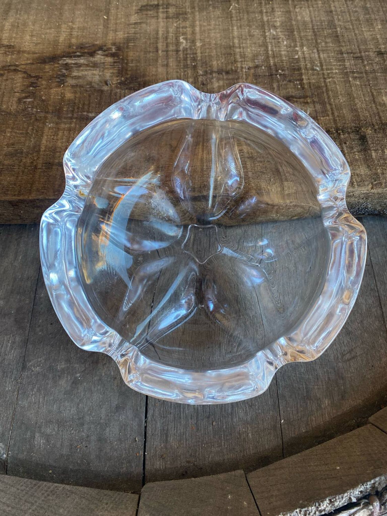 Vide poche cendrier ancien style daum cristal forme pétale vintage #d9