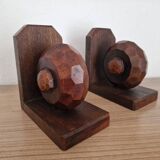 art deco bookends with wooden balls