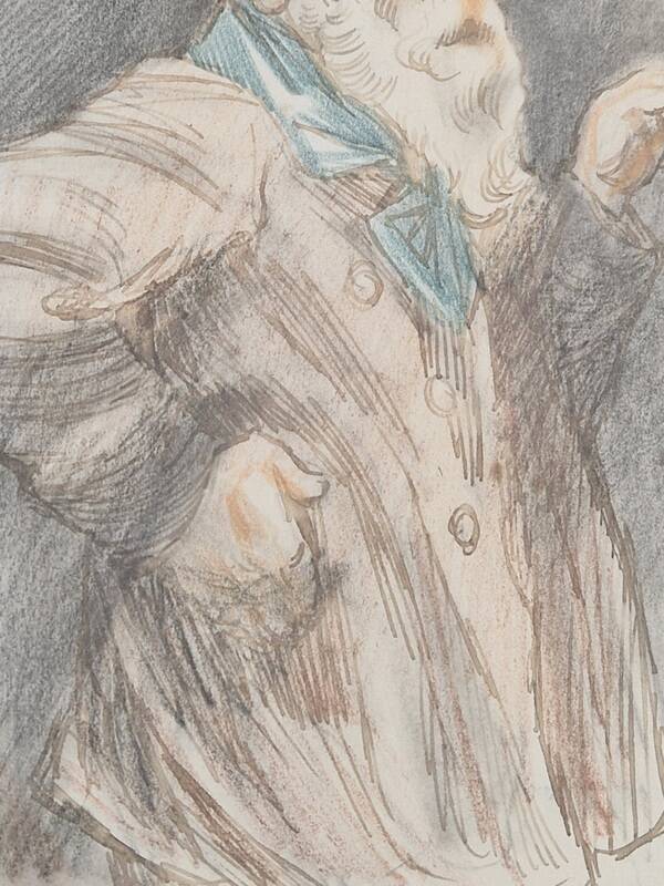 Ferdinand Bac (1859-1952) - Drawing in pastel, ink and charcoal on paper