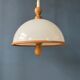 Suspension Steinhauer blanche en plexiglas avec éléments en bois