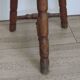 French Vintage Hand Made Wood Milking Stool 3 Spindle Legs Bullseye Seat