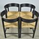 Fritz hansen / scandinavian papercord dining chairs (4) / mogens lassen / denmark 1960s