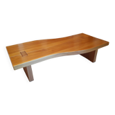 Brutalist coffee table in solid elm - Maison Regain (140 x 80)