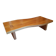 Table basse brutaliste en orme massif - Maison Regain (140 x 80)