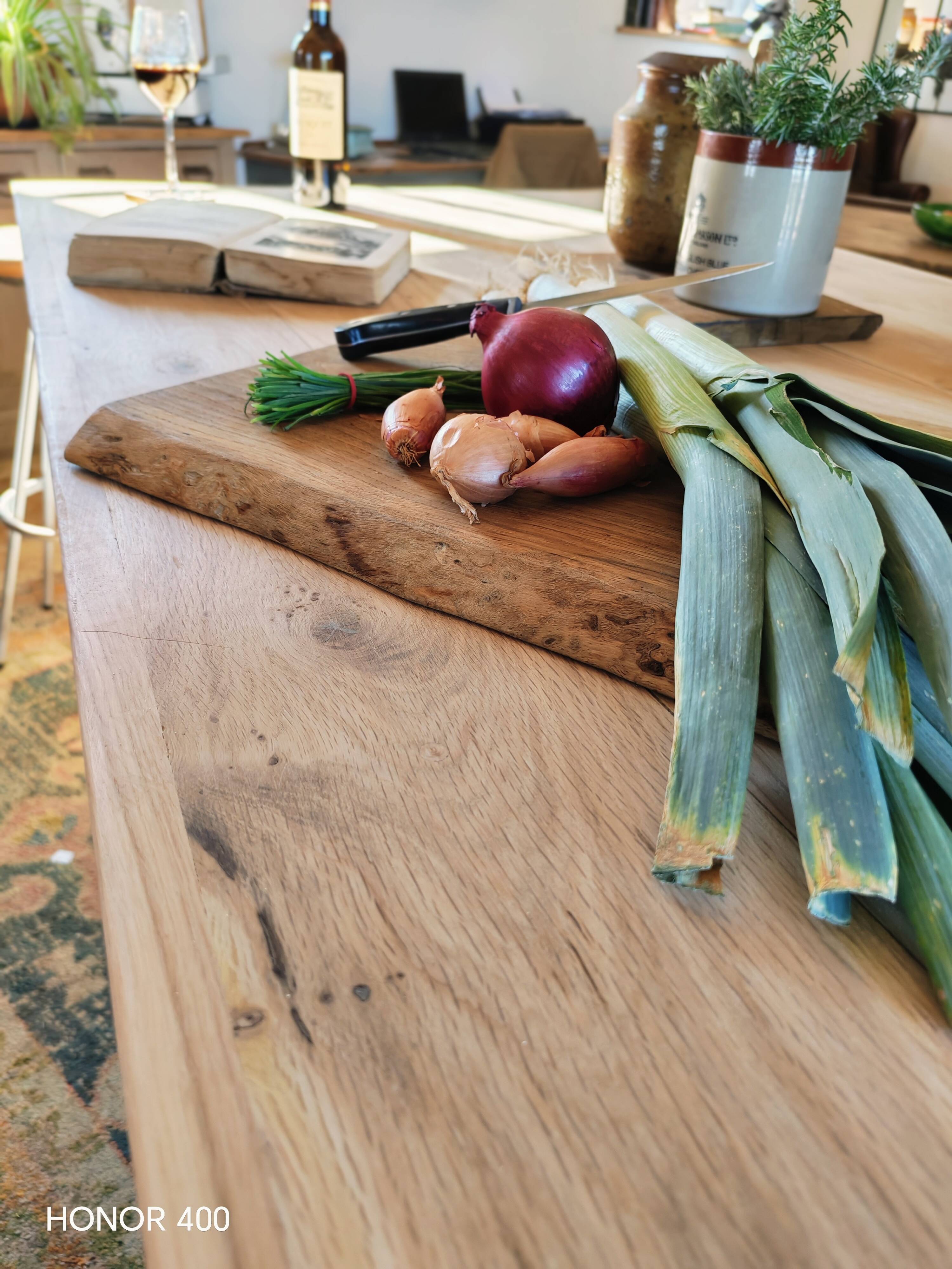 XXL solid oak kitchen island/worktop 180 x 105