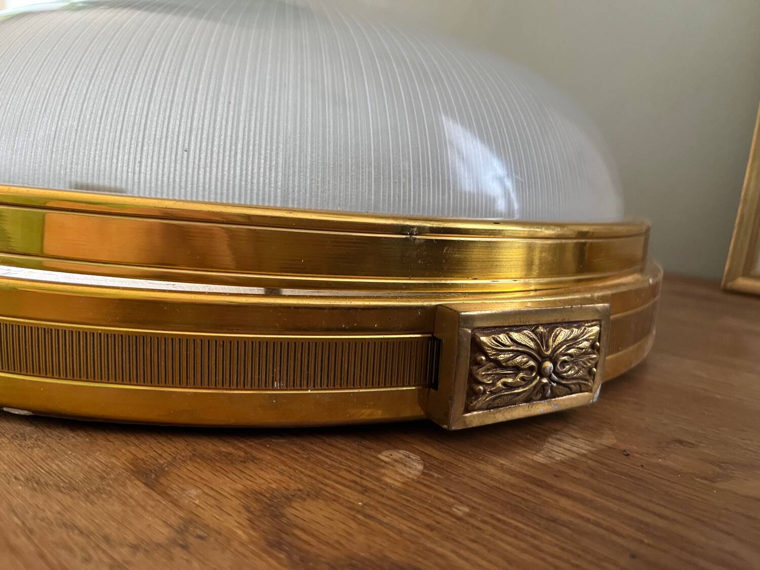 Gilded bronze and glass ceiling light