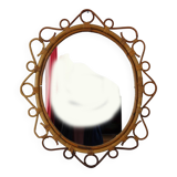 Rare oval bamboo mirror circa 1960