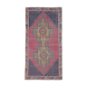 Red and yellow geometric turkish rug 258x129cm