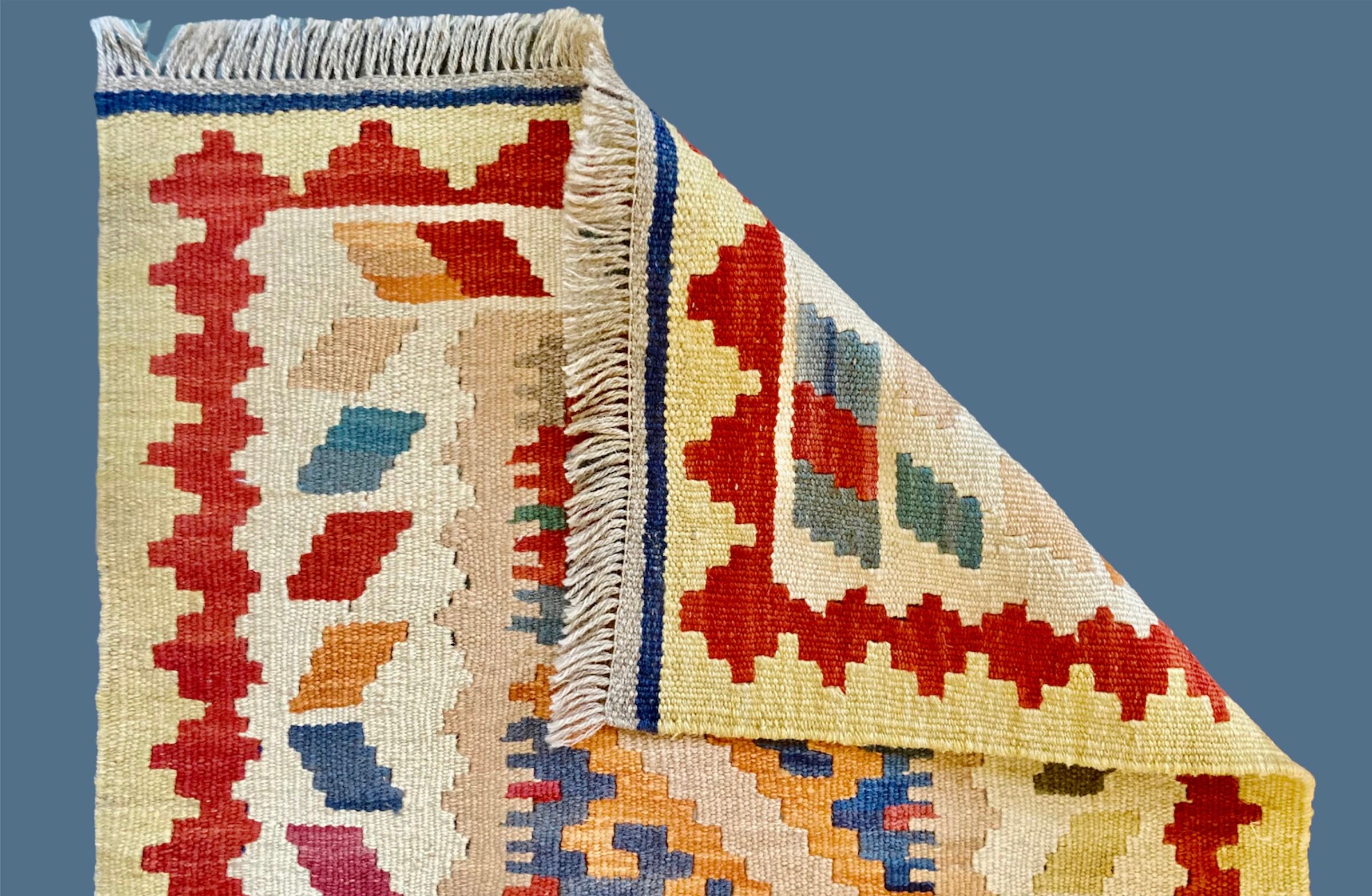 Shiraz, handcrafted persian kilim rugs warm colors