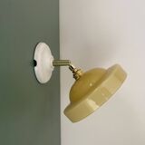 Vintage yellow opaline lampshade wall lamp