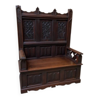 Antique - Impressive Neo-Gothic Chest Bench