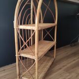 Shelf arch vintage rattan light honey 3 levels