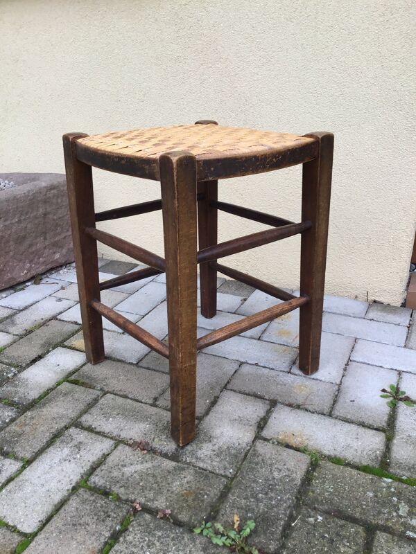 Tabouret de ferme en bois vintage
