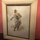 Pair Old Fashion Engraving Color + Frame Wood Vintage Cream