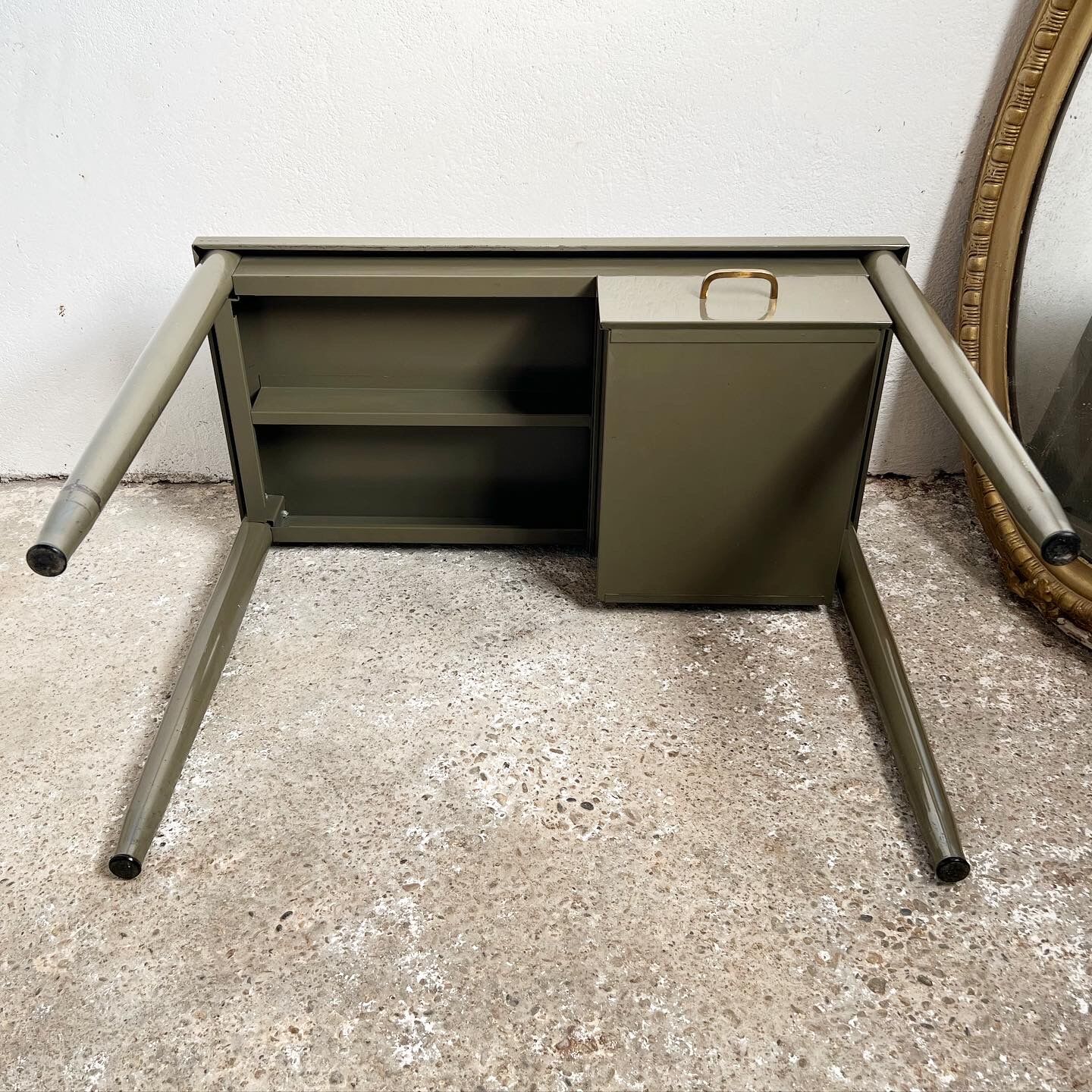 Vintage khaki metal desk