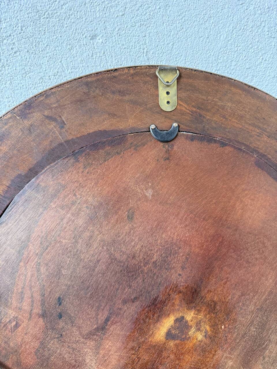 Round rattan mirror 1980