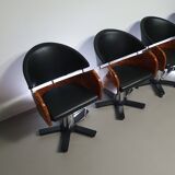 4 x '80s Italian barber chair, height adjustable