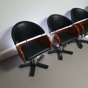 4 chaises de barbier italiennes des années 80, réglables en hauteur