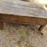 Rustic solid oak coffee table farmhouse initials J C