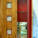 Bamboo wardrobe with illustrations, Italy, 1950