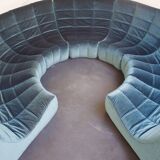 Rare and Exceptional 'Gilda' Circle Sofa in Velvet by Michel Ducaroy, 1972