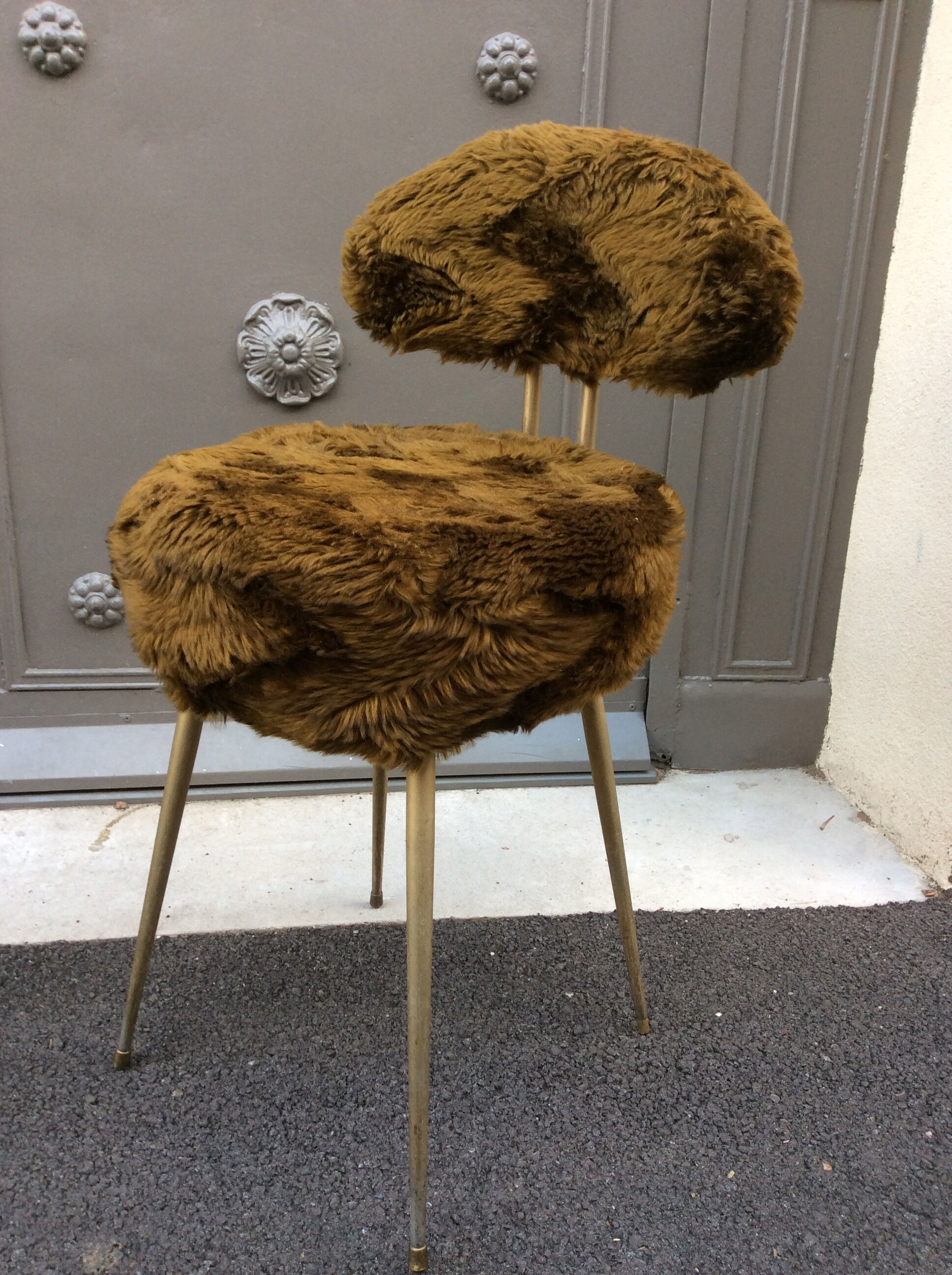 Pair of chairs Pelfran moumoute 1960