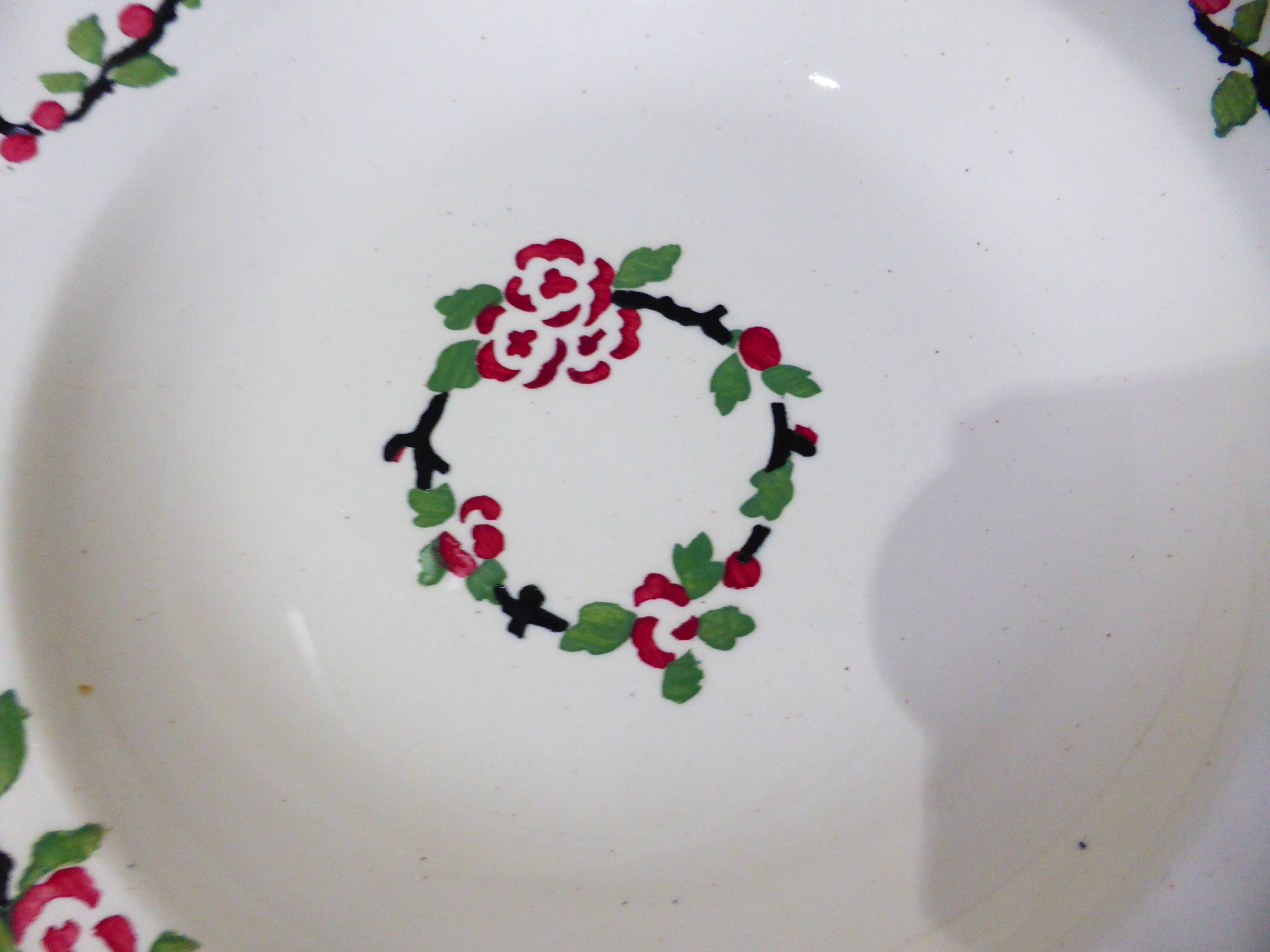 5 Longwy soup plates, Aupébines model