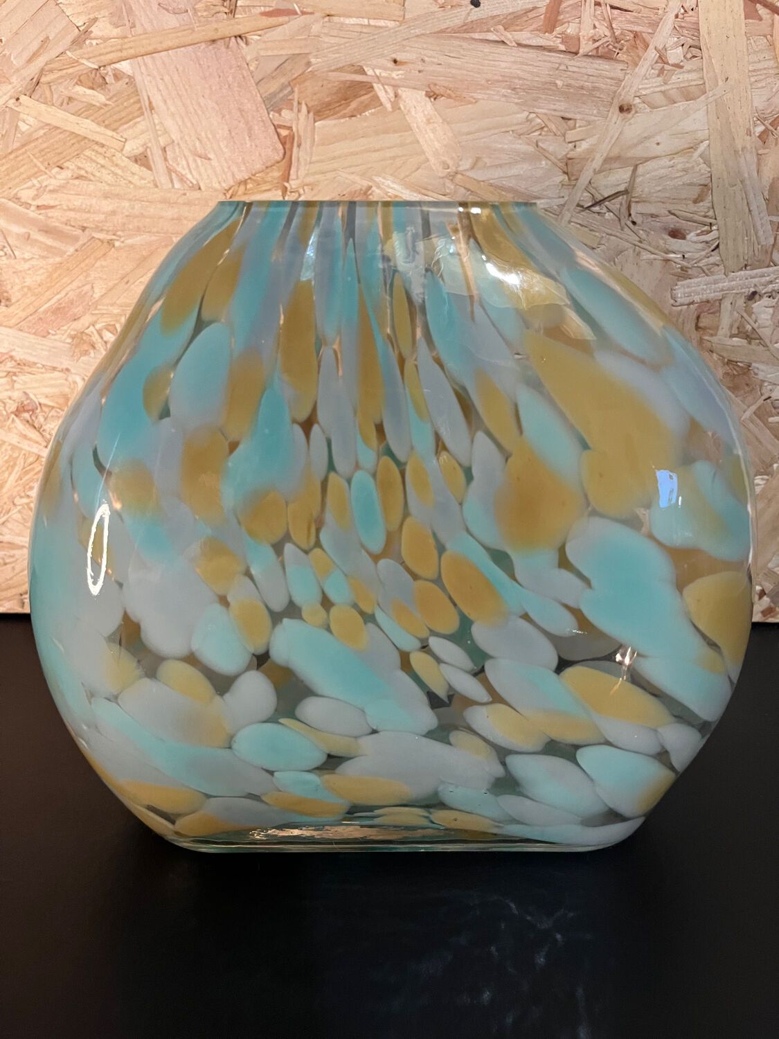 Multicolored glass vase