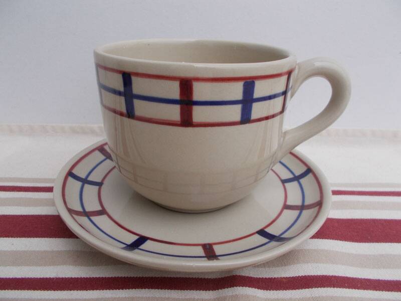 Set of 2 Basque stoneware breakfast cups AMATXI