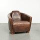 Cow leather armchair in Aviator design with patina and a warm appearance