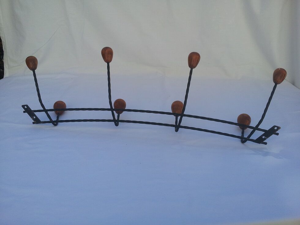 Metal and wood coat racks