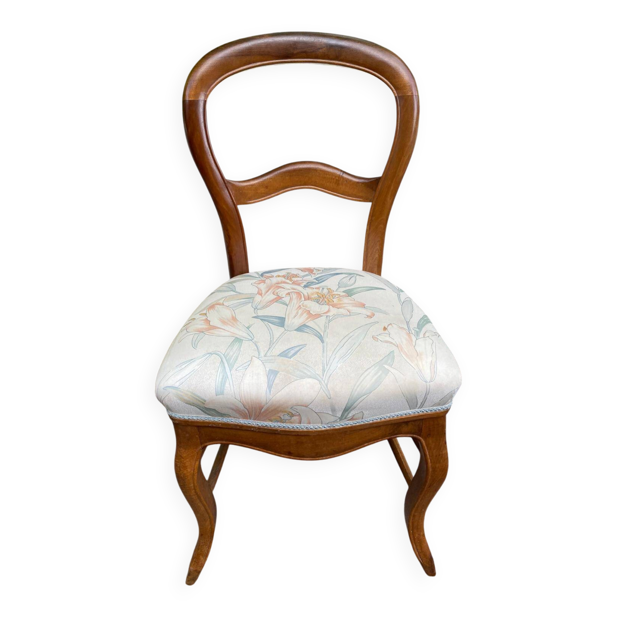 Antique flying chair in Restoration / Louis-Philippe style made of solid wood.