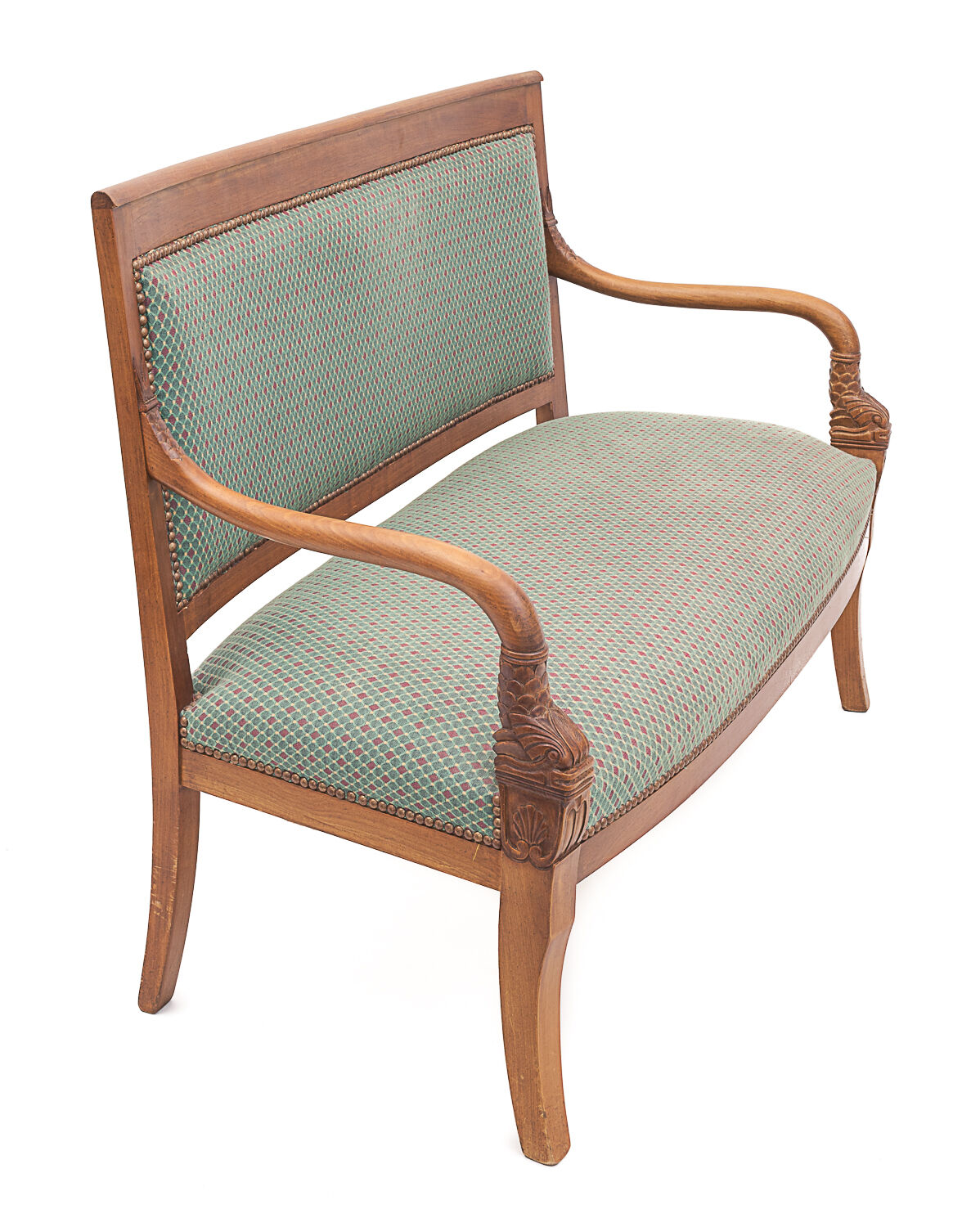 Fabric carved bench, 1930