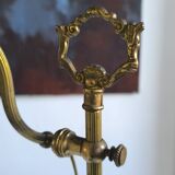 Art Deco bronze and frosted glass tulip lamp