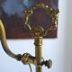 Art Deco bronze and frosted glass tulip lamp