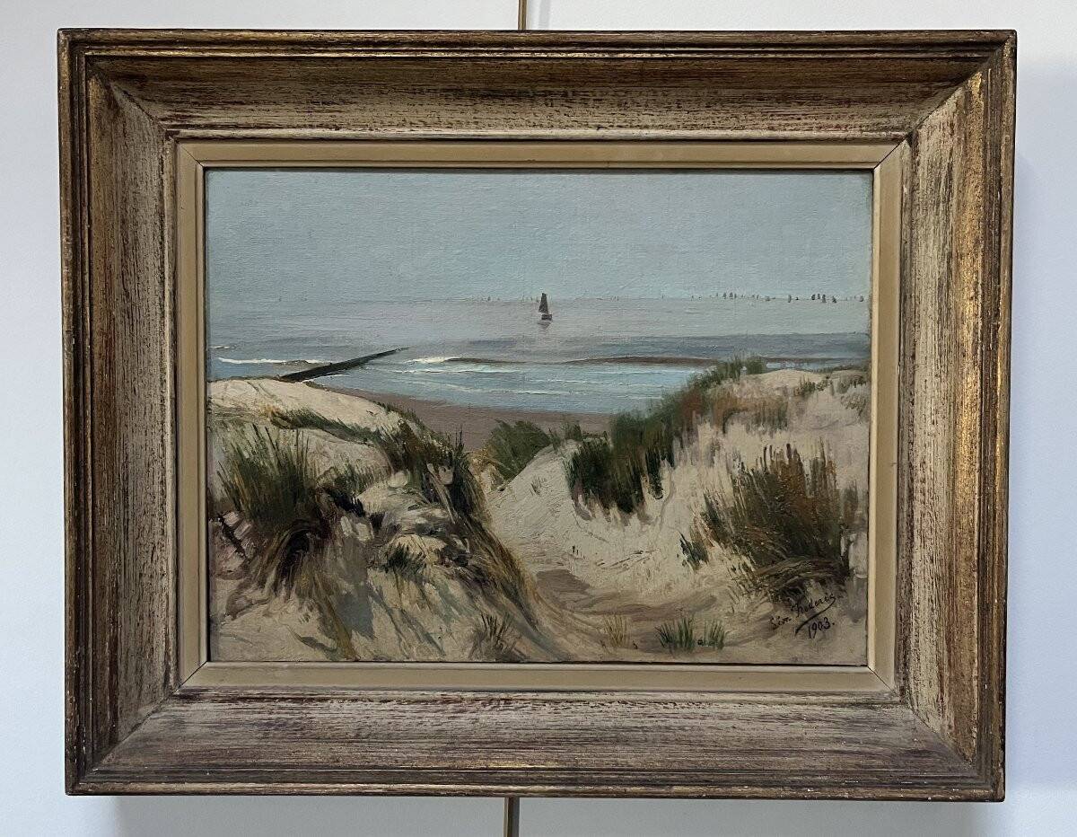 Léon Frédéric (1856-1940) Dune Landscape, oil on canvas signed