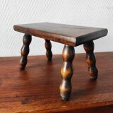 Repose-pied vintage 1960 en bois