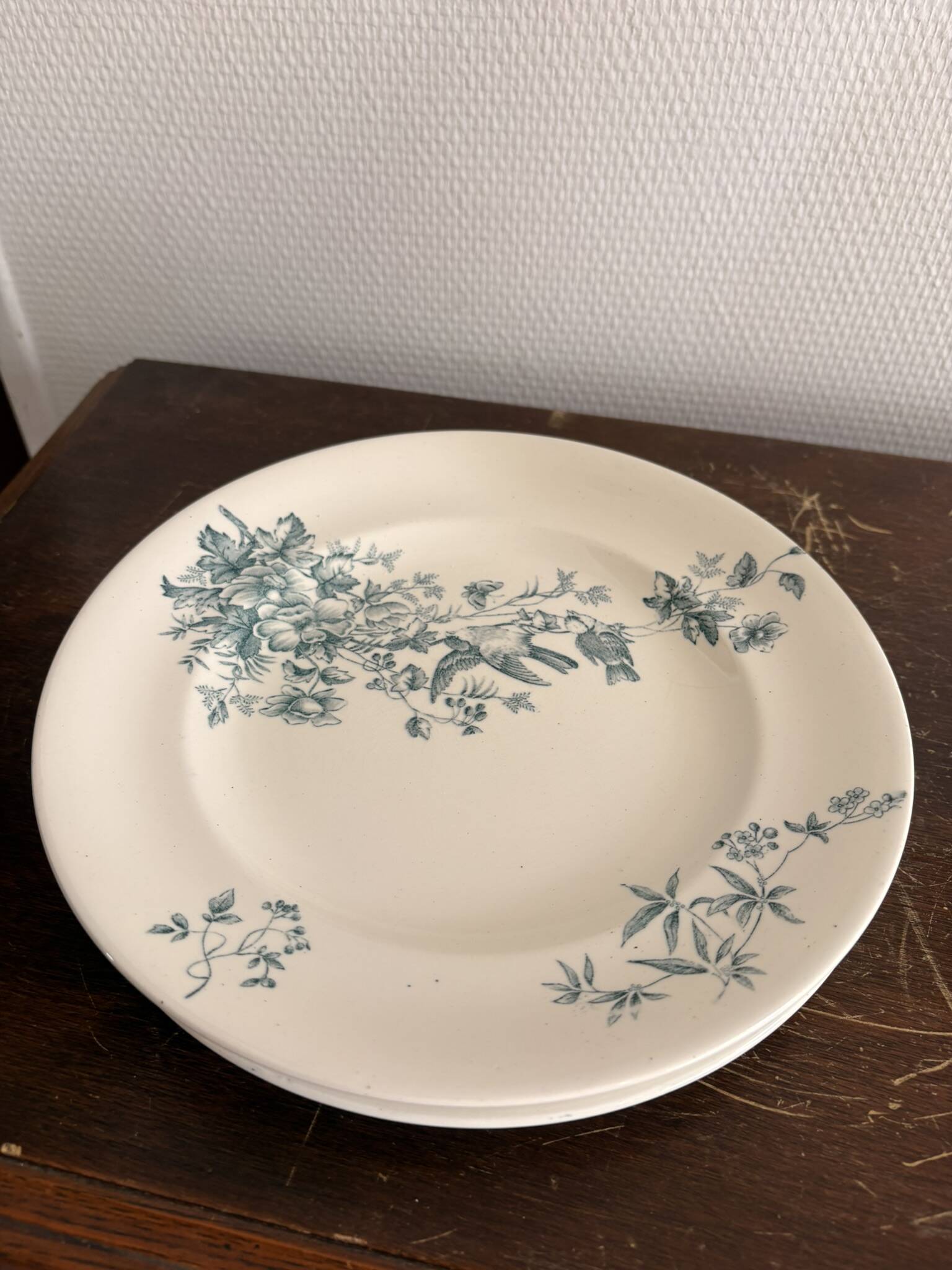 Lot 6 Plate Plates Faience Longwy Model Mignon