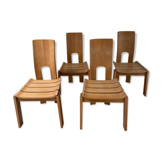 Ensemble de 4 chaises design scandinave années 70