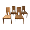 Ensemble de 4 chaises design scandinave années 70