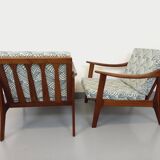 Pair of vintage Scandinavian Arne Wahl Iversen armchairs for Komfort teak