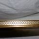 golden metal lace serving tray and wood veneer