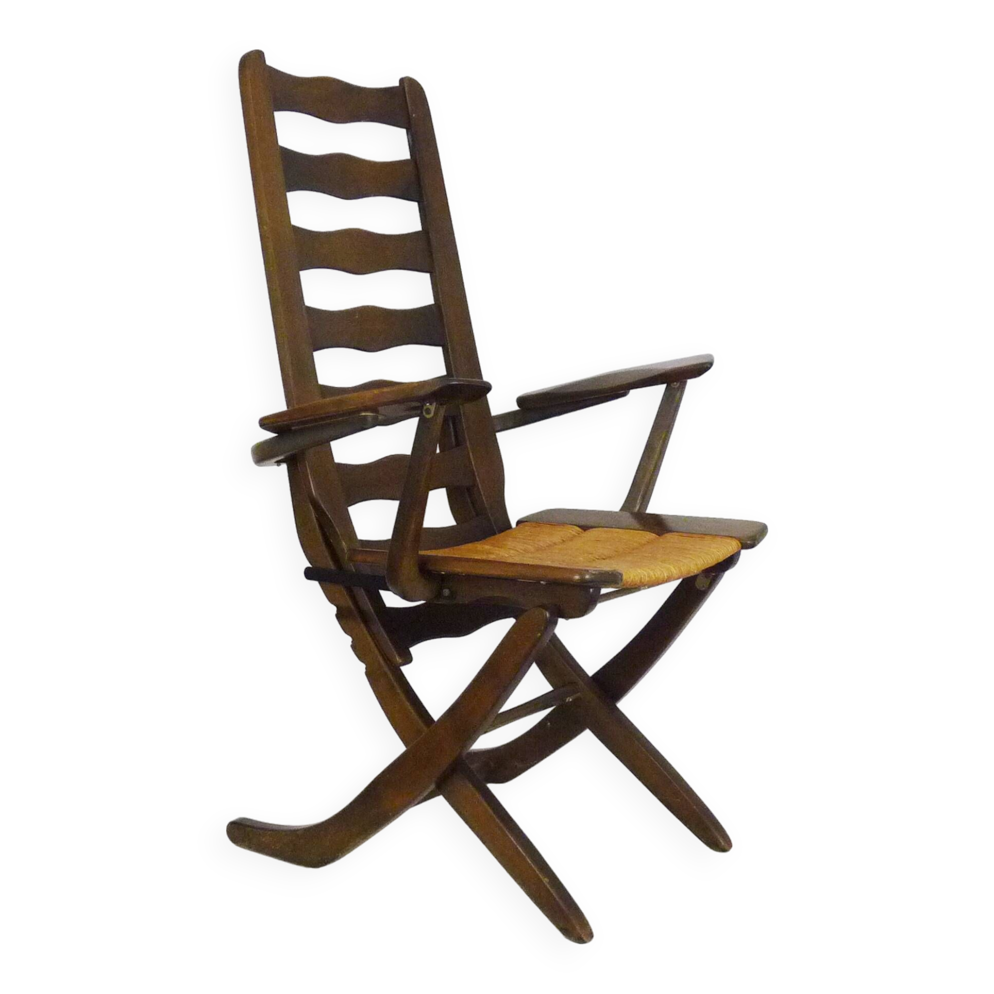 Fauteuil, transat en hêtre par Triconfort, France 1960