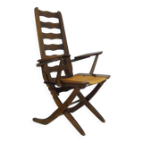 Beech armchair, deckchair by Triconfort, France 1960