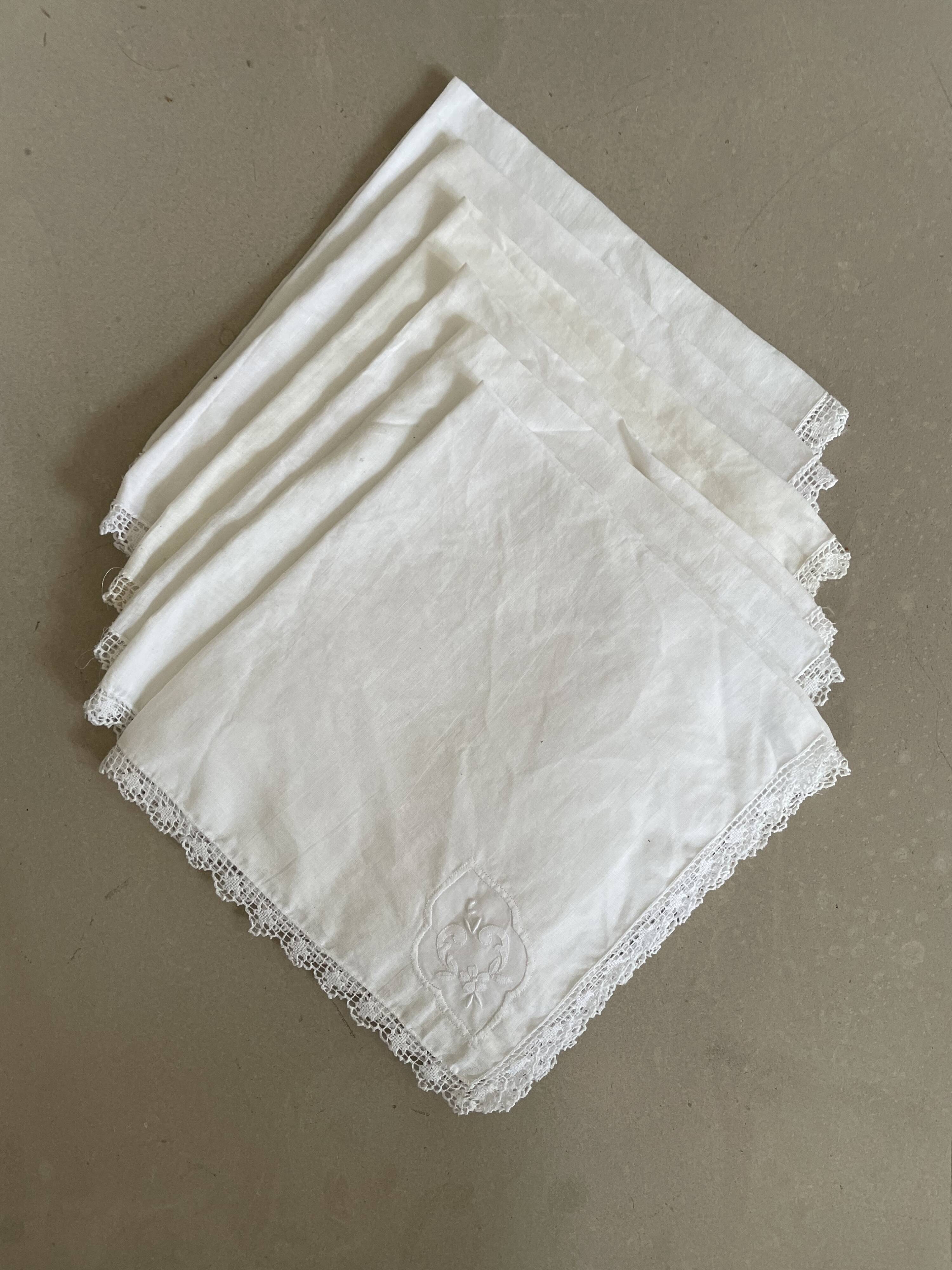 Lot de 6 serviettes de tables anciennes